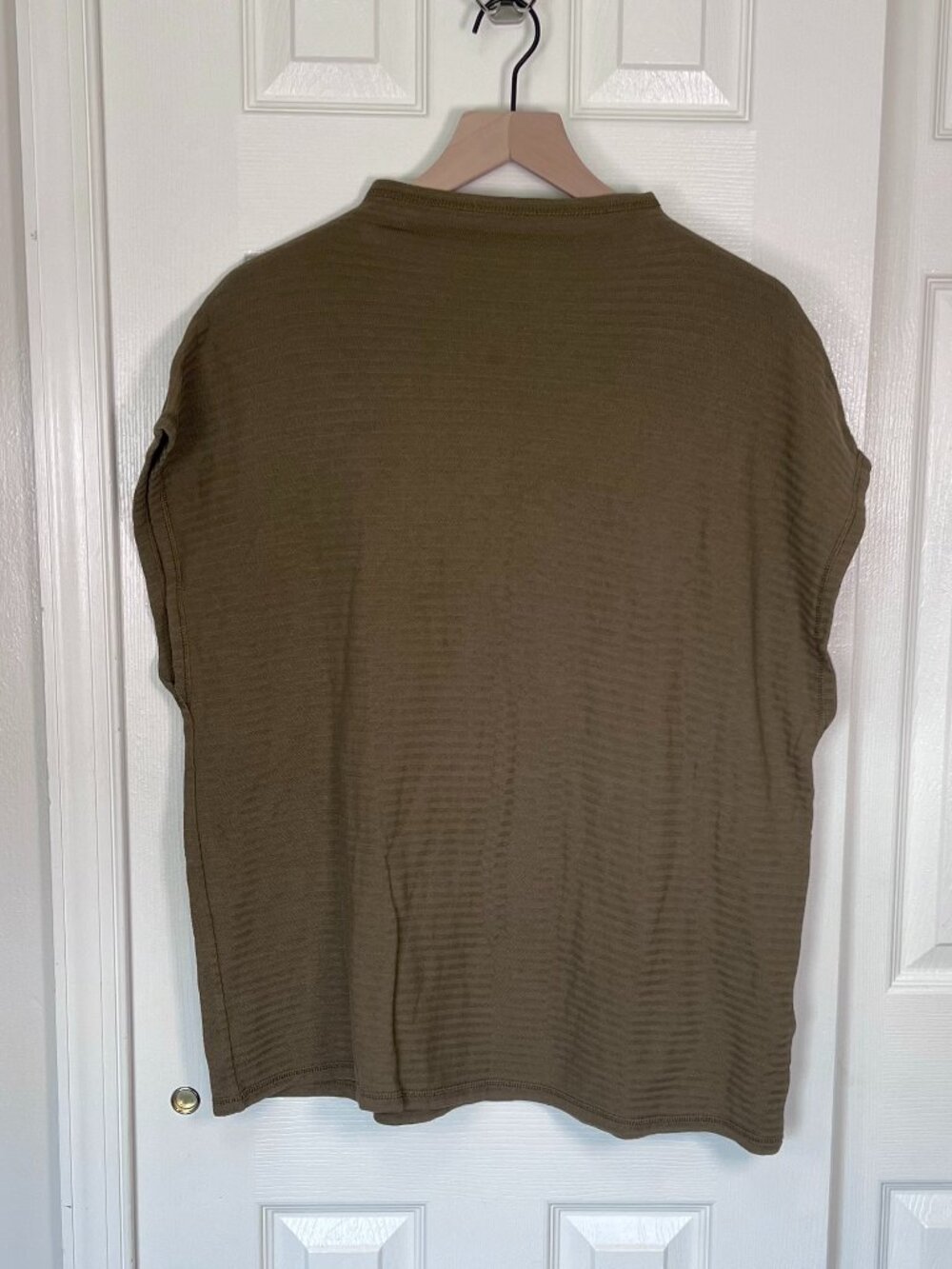 Madewell Olive Green Short Sleeve Ribbed Sweater